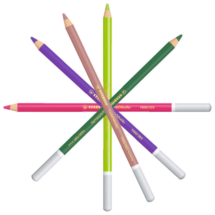 STABILO CarbOthello Magenta Crayon de couleur 1400/335 Lot de 12 crayons fusains pastels 